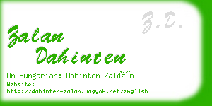 zalan dahinten business card